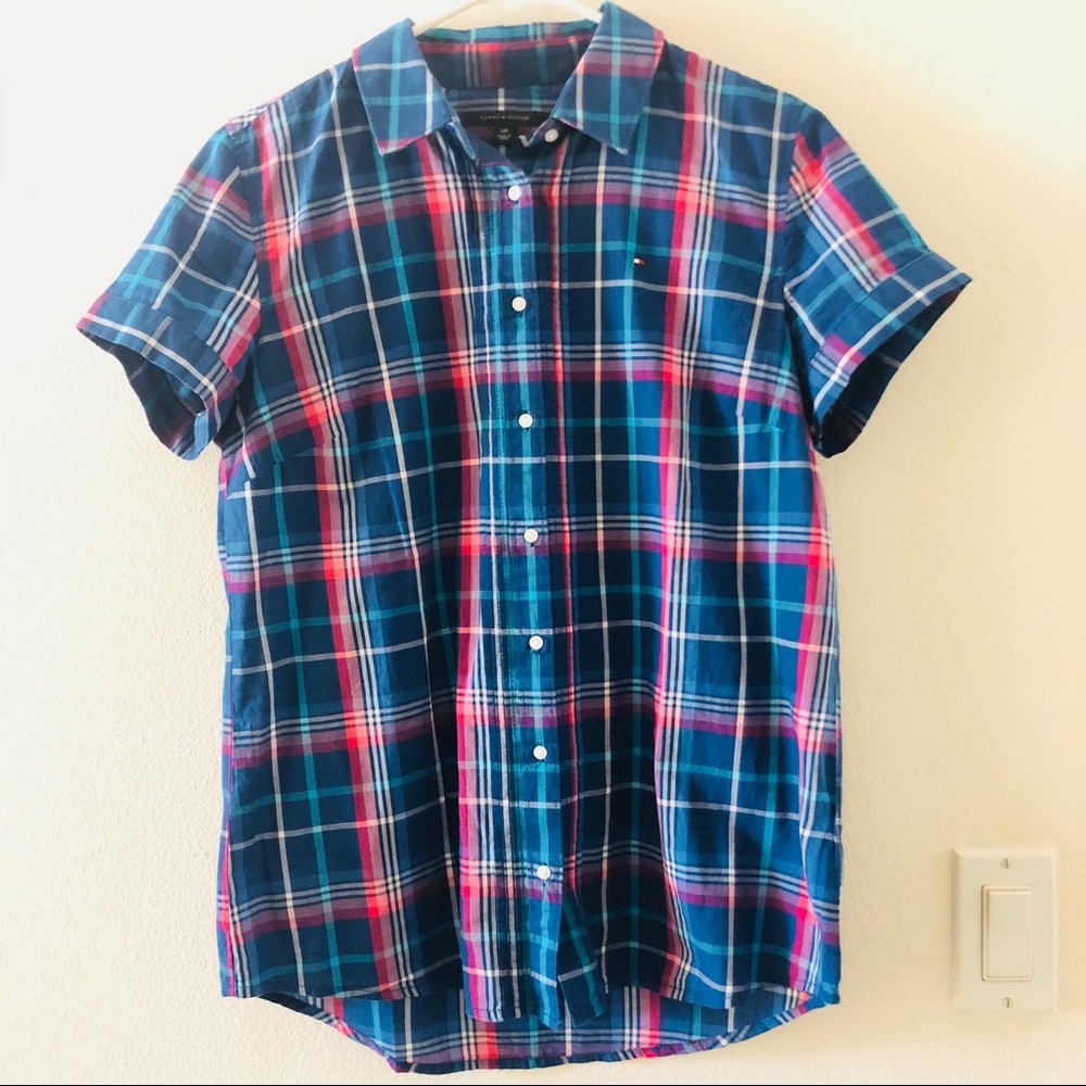 Tommy Hilfiger Plaid Check Shirt With Short Sleeve